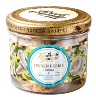 Грузди белые соленые резаные стерилизованные,  200 г (масса продукта 100 г)