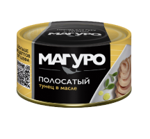 Тунец полосатый филе-кусочки в масле, 170 г