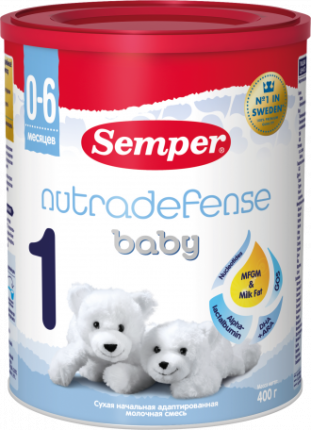 Смесь молочная сухая Semper Nutradefense Baby (Сэмпер Нутрадефенс Бэби) 1 адаптированная, 400 г