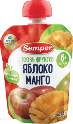 Пюре Semper (Сэмпер) Яблоко и манго, 80 г
