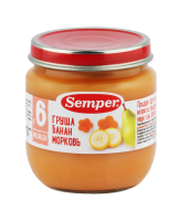 Пюре Semper (Сэмпер) Груша, банан, морковь, 120 г