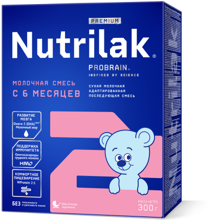 Смесь молочная сухая Nutrilak Premium (Нутрилак Премиум) 2 адаптированная, 300 г