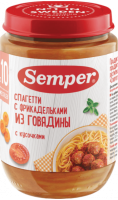 Пюре Semper (Сэмпер) Спагетти с фрикадельками из говядины, 190 г 