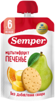 Пюре Semper (Сэмпер) Мультифрукт с печеньем, 100 г