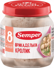 Пюре Semper (Сэмпер) Фрикадельки Кролик,100 г