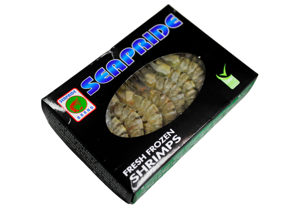 Креветки черные тигровые с/м с головой в панцире 16/20, 1 кг 