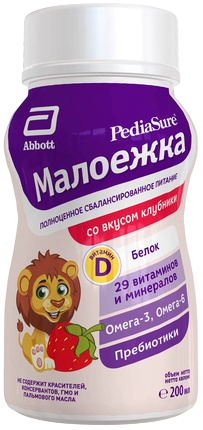 Смесь Pediasure (ПедиаШур) Малоежка со вкусом клубники, 200 мл