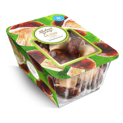 Белые грибы целые  быстрозамороженные, лоток 400 г