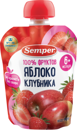 Пюре Яблоко и клубника, 90 г