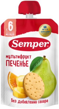 Пюре Мультифрукт с печеньем, 100 г