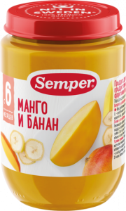 Пюре Semper (Сэмпер) Манго и банан, 190 г