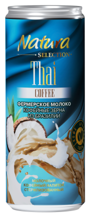 Молочный кофейный напиток THAI COFFEE со вкусом кокоса и ванили, 220 мл