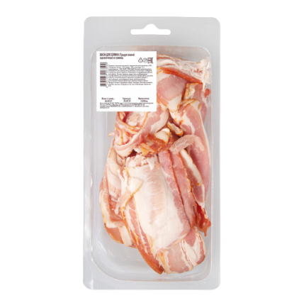 Бекон для солянки сырокопченый нарезка, около 0,4 кг