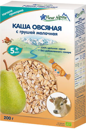 Каша Fleur Alpine (Флер Альпин) молочная Овсяная с грушей, 200 г