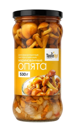 Опята маринованные консервированные стерилизованные, 580 мл/530 г (масса продукта 320 г) 