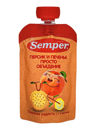 Пюре Персик и Банан с печеньем, 100 г