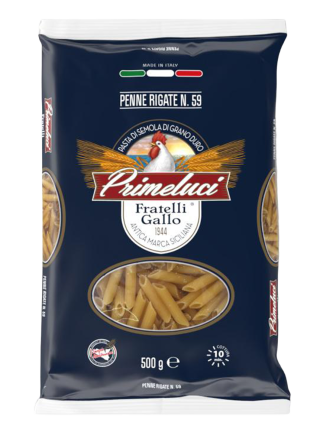 Макаронные изделия PRIMELUCI № 59 Penne Rigate Пенне Ригате, 500 г