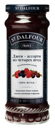 Джем-ассорти из четырех ягод, 284 г
