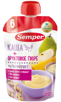 Пюре Semper (Сэмпер) Мультифрукт с кашей, 120 г