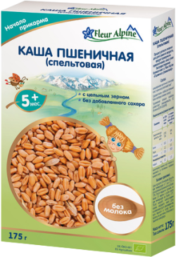 Каша FLEUR ALPINE  безмолочная пшеничная (спельтовая), 175г