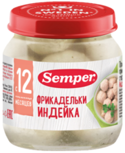Пюре Semper (Сэмпер) Фрикадельки Индейка, 125 г