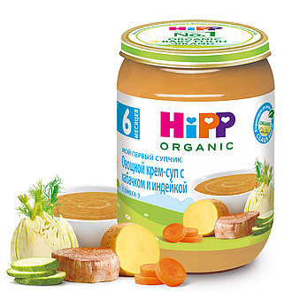 Hipp «Овощной крем-суп с кабачком и индейкой»..jpg Hipp «Овощной крем-суп с кабачком и индейкой»..jpg